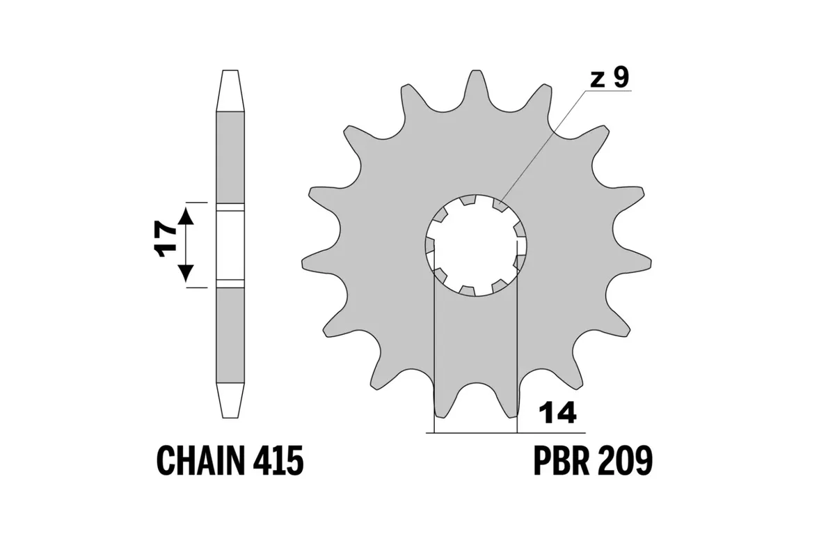 Pignon PBR acier standard - 415