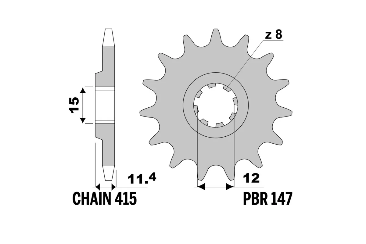 Pignon PBR acier standard - 415