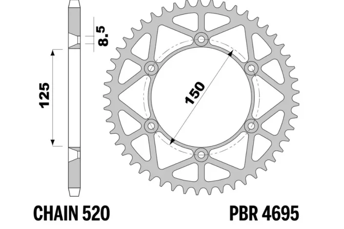 Couronne PBR acier allégée - 520