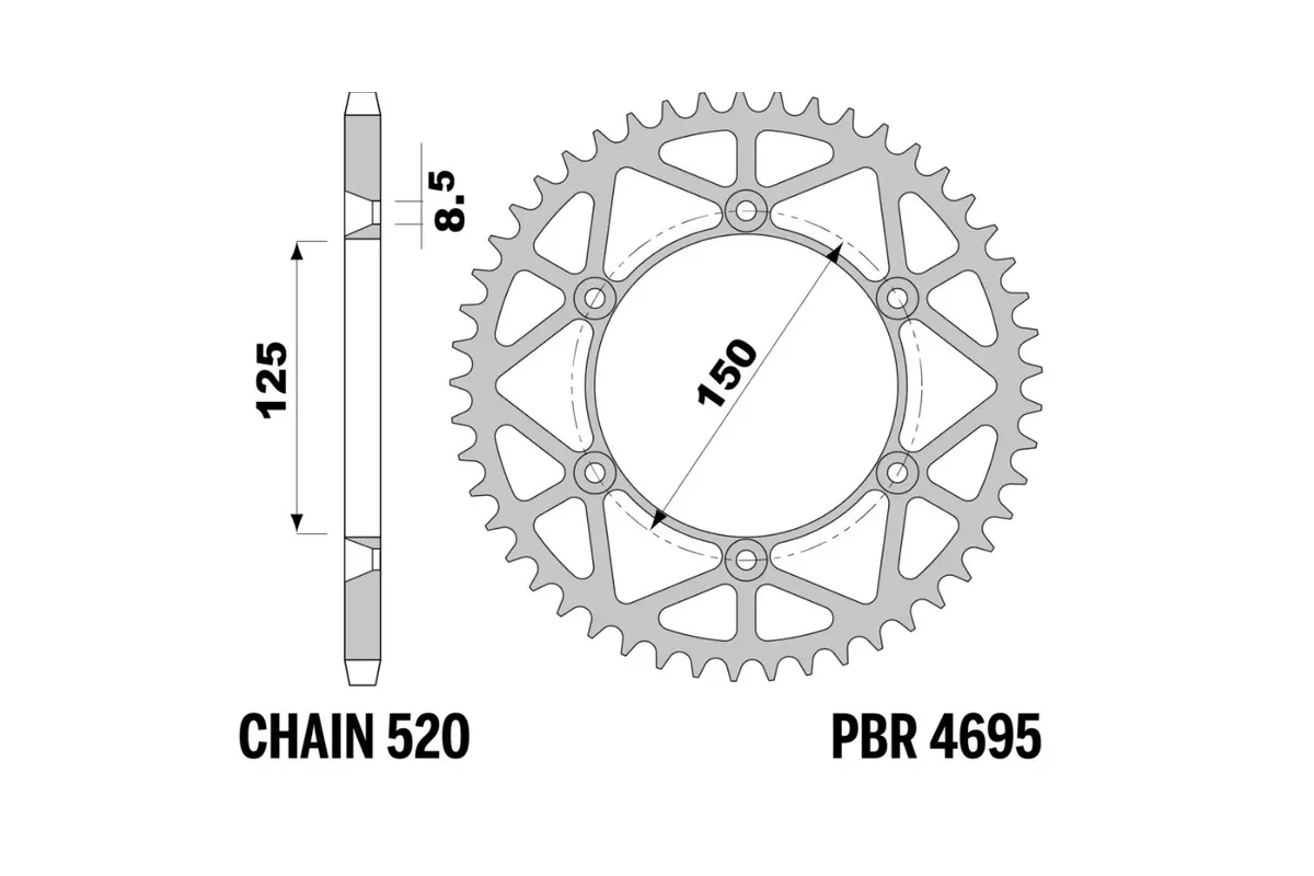 Couronne PBR acier allégée - 520