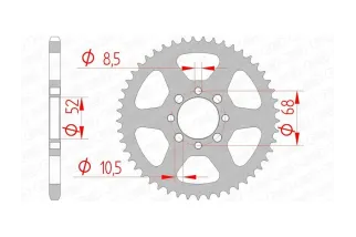 Kit chaîne AFAM 420R1 15/43/114 - couronne standard