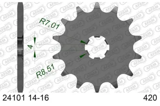 Kit chaîne AFAM 420R1 15/43/114 - couronne standard