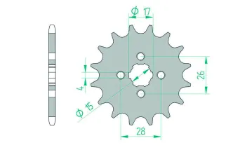 Kit chaîne AFAM 420R1 14/42/106 - couronne standard