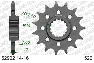 Kit chaîne AFAM  520XHR2 16/41-116 - couronne standard aluminium