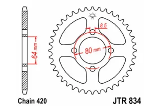 Kit chaîne JT 420 HDR - 14/32-96 - Couronne acier standard