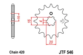Kit chaîne JT 420 HDR - 14/32-96 - Couronne acier standard