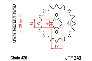 Kit chaîne JT 420 HDR - 13/49-120 - Couronne acier standard