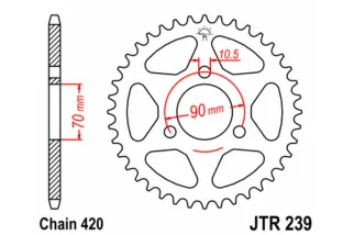 Kit chaîne JT 420 HDR - 13/42-106 - Couronne acier standard