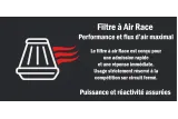 Filtre à air Race moto avec flux d’air maximal pour usage compétition.