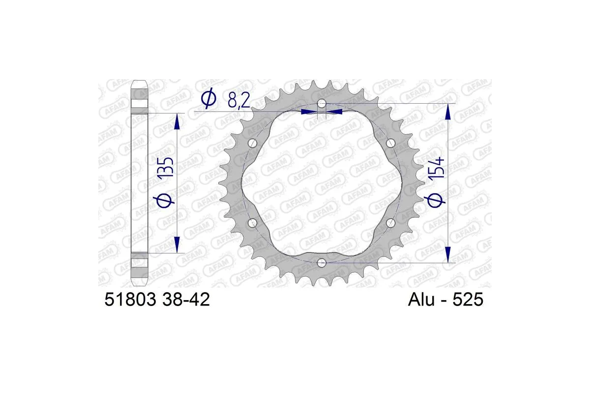 Couronne AFAM alu standard - 525