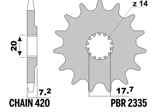 Pignon PBR acier standard - 420