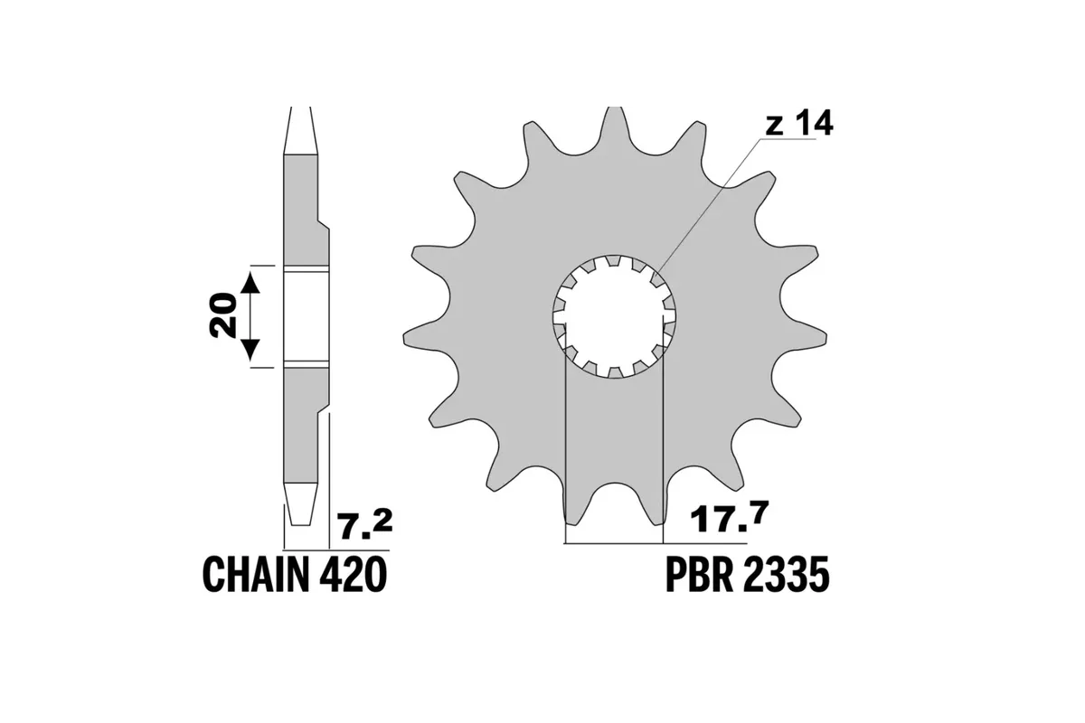 Pignon PBR acier standard - 420
