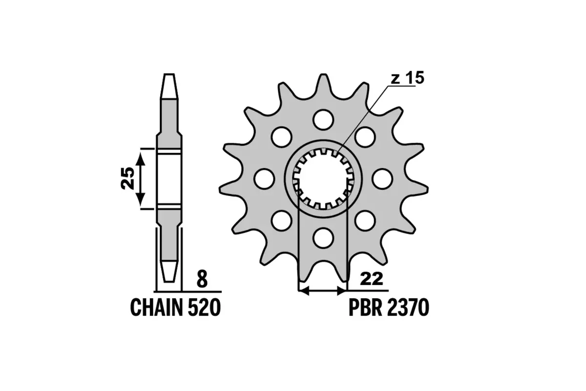Pignon PBR acier standard - 520