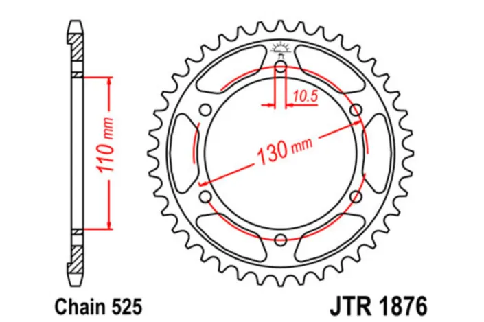 Couronne JT SPROCKETS acier standard - 525