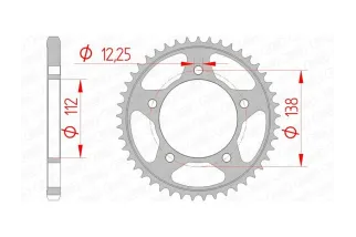 Kit chaîne AFAM 525 XHR3 - 15/45-124 - Couronne acier standard