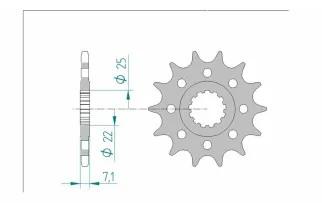 Kit chaîne AFAM 520 XSR - 15/43-112 - Couronne alu standard