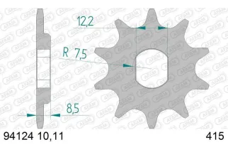 Kit chaîne AFAM 415 F - 11/40-94 - Couronne alu standard
