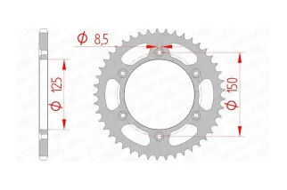 Kit chaîne AFAM 520 XHR2 - 16/42-114 - Couronne acier standard