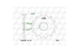 Kit chaîne AFAM 520 XSR - 15/48-114 - Couronne acier standard