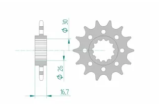 Kit chaîne AFAM 520 XSR - 16/44-108 - Couronne alu standard