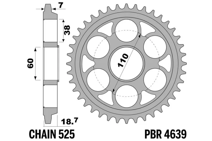 Couronne PBR acier standard - 525