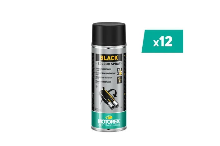 Vernis noir MOTOREX Colour Spray - 500 ml x12