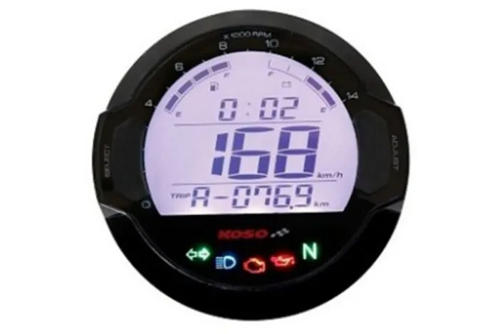 KOSO D64 DL-03S (Black) Speedometer + Tachometer +Indicator Lights (Display LCD)