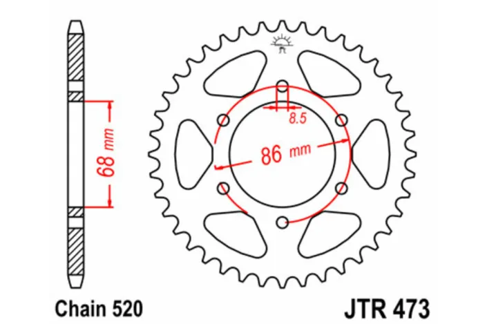 Couronne JT SPROCKETS acier standard - 520