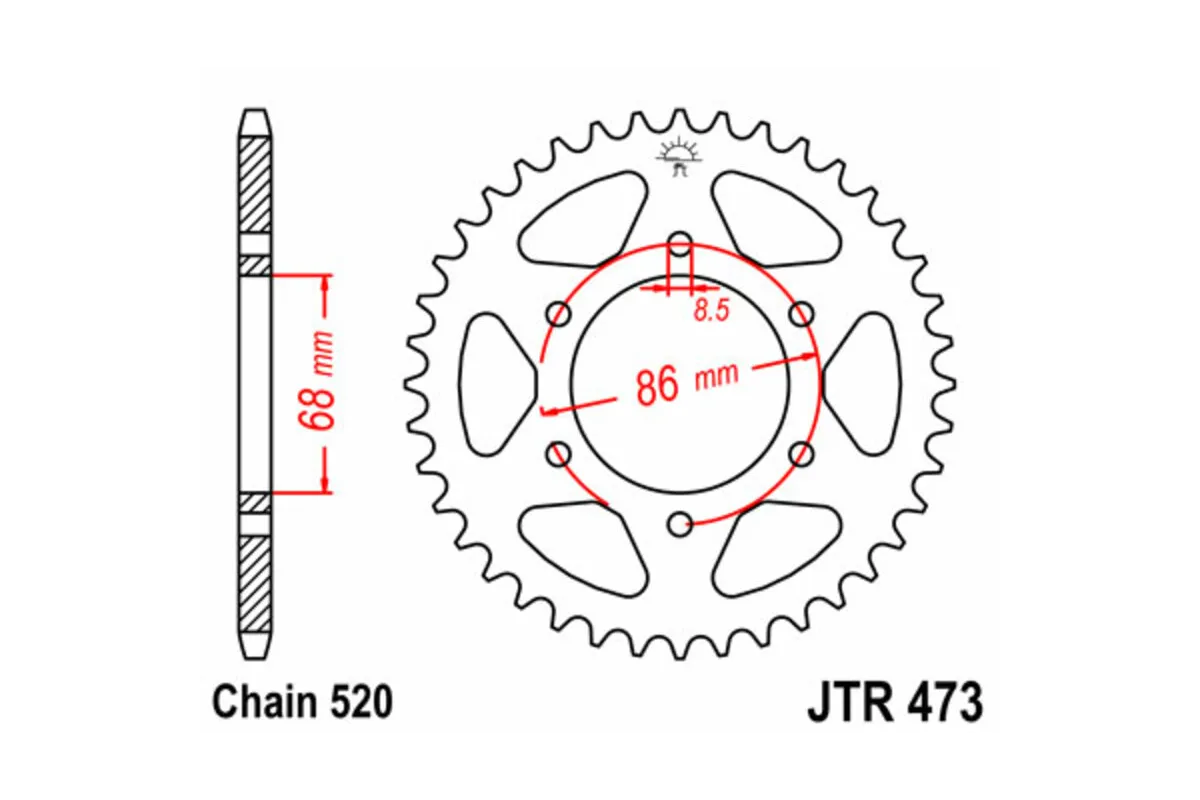 Couronne JT SPROCKETS acier standard - 520