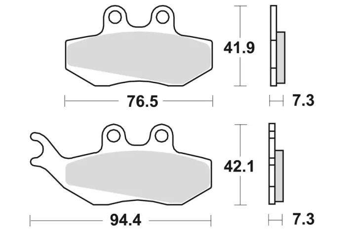 Plaquettes de frein BRAKING route/Scooter/Off-Road/Quad semi-métallique - 770SM1