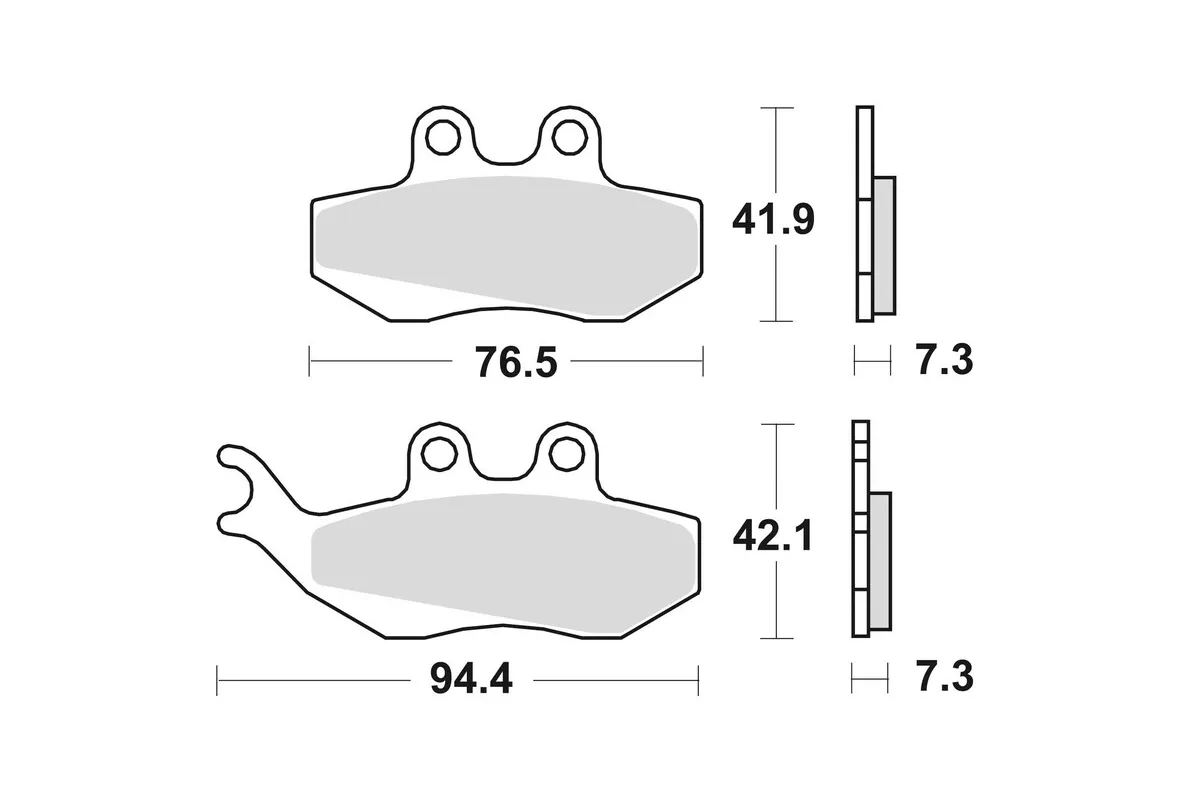 Plaquettes de frein BRAKING route/Scooter/Off-Road/Quad semi-métallique - 770SM1