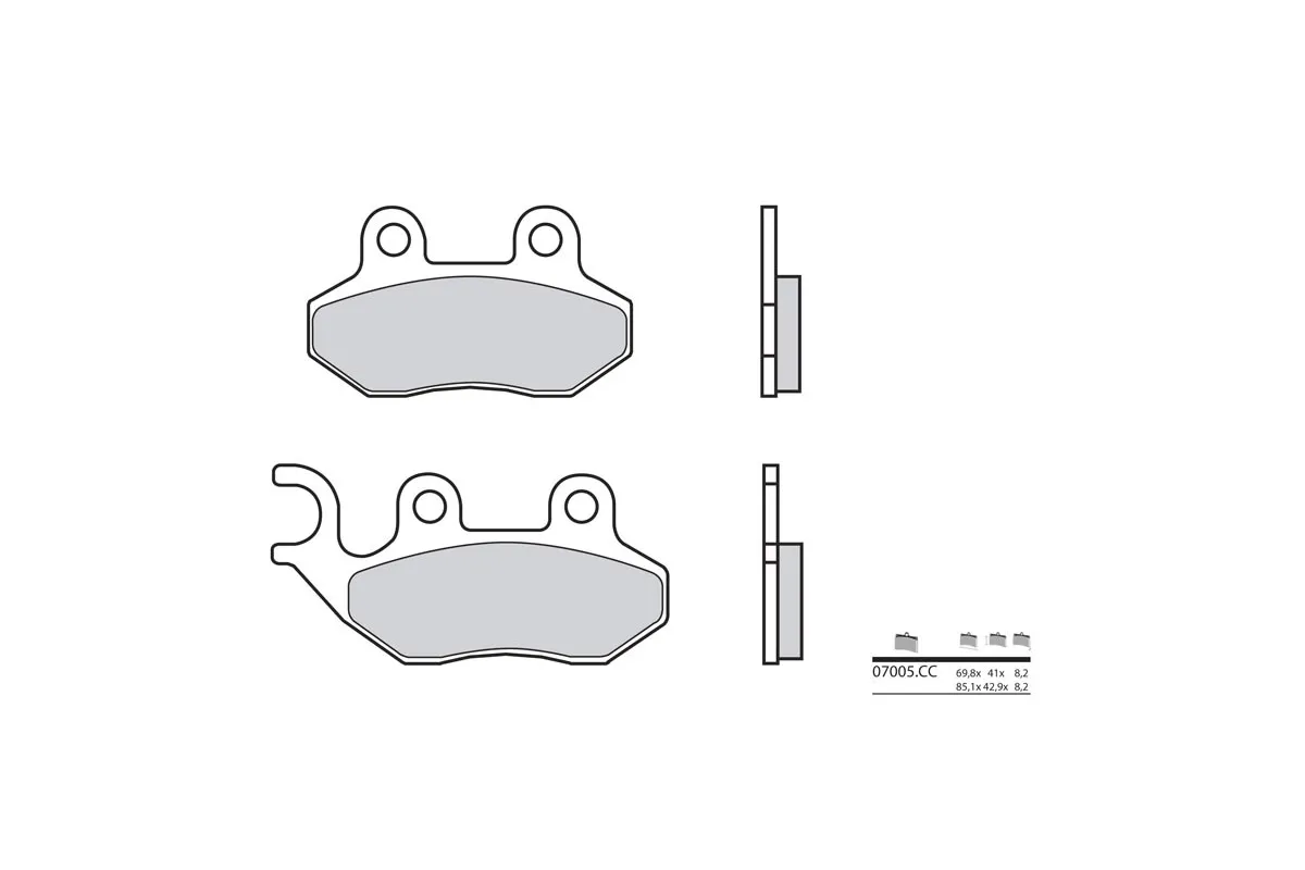 Plaquettes de frein BREMBO Scooter carbone céramique - 07005CC