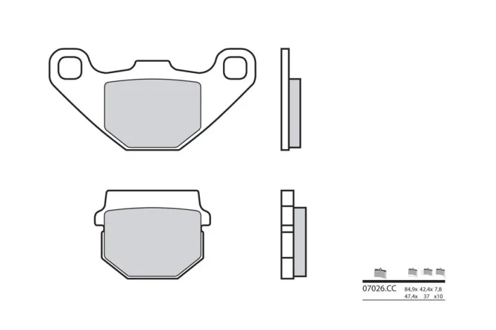 Plaquettes de frein BREMBO Scooter carbone céramique - 07026CC