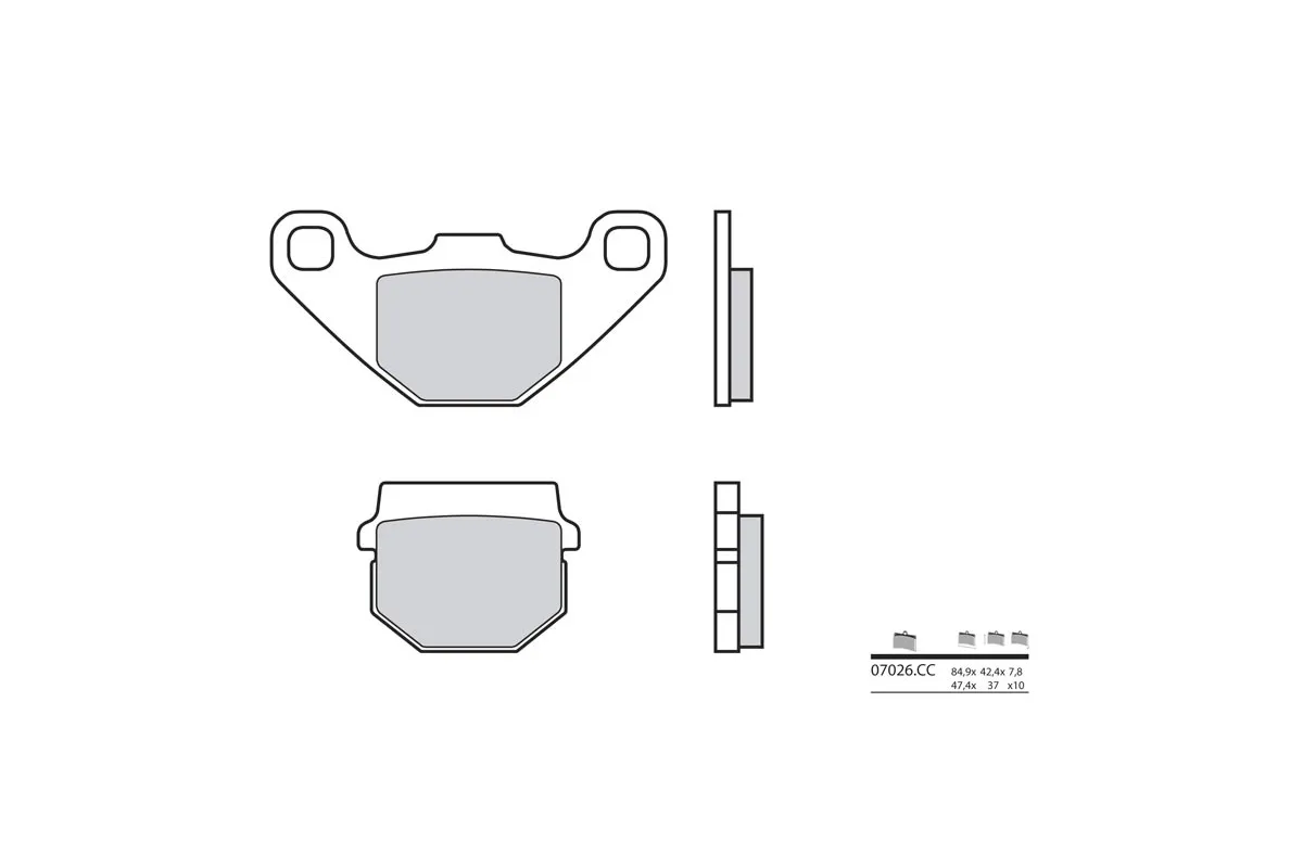 Plaquettes de frein BREMBO Scooter carbone céramique - 07026CC