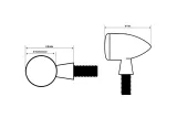 Clignotants LED intégré SHIN YO Shorty, verre teinté