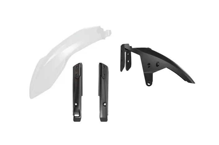 Kit garde-boue avant et protections de fourche RACETECH - blanc/noir