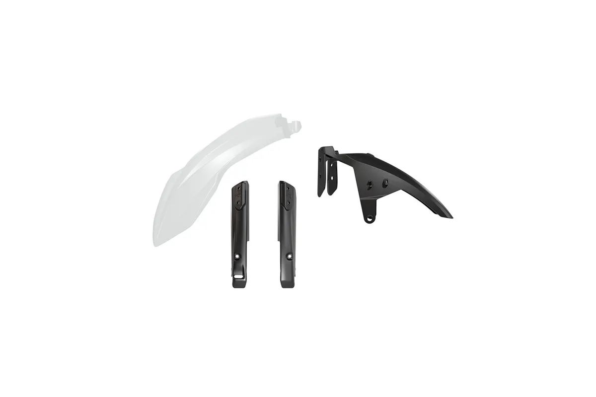 Kit garde-boue avant et protections de fourche RACETECH - blanc/noir