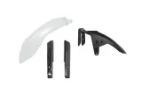 Kit garde-boue avant et protections de fourche RACETECH - blanc/noir