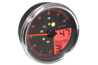 Compteur KOSO HD-05 pour Harley-Davidson - cerclage argent