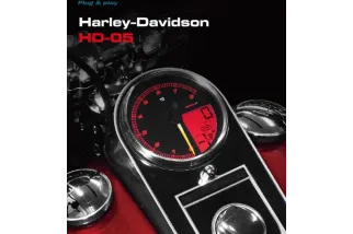 Compteur KOSO HD-05 pour Harley-Davidson - cerclage argent