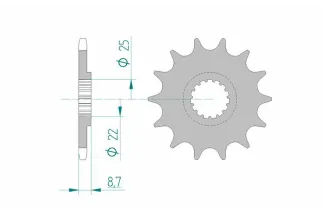 Kit chaîne AFAM 520XSR 14/45-114 - couronne standard