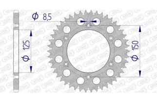Kit chaîne AFAM 520 XSR4 - 14/46-116 - Couronne alu standard