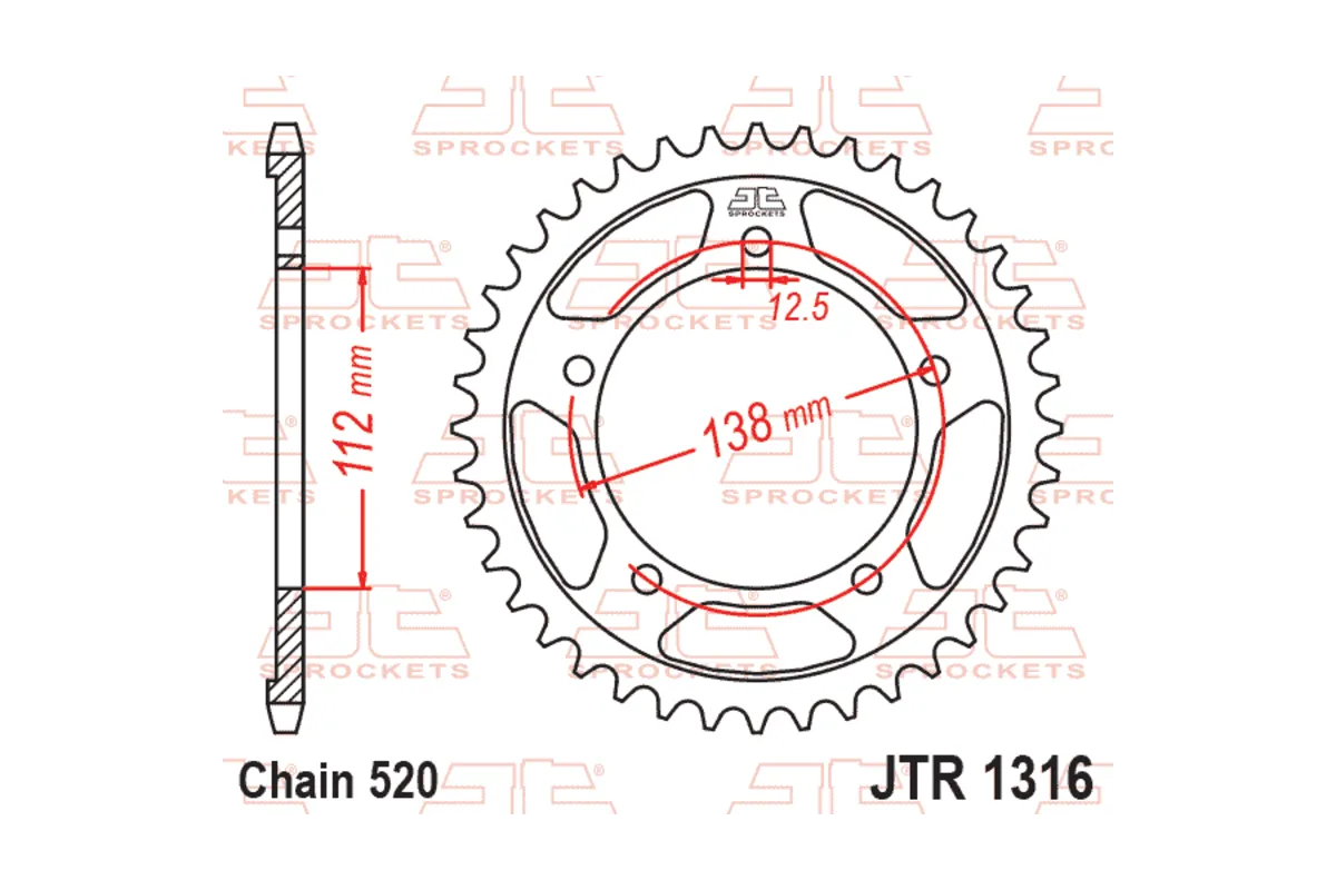 Couronne JT SPROCKETS acier standard - 520