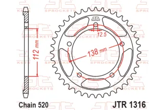 Couronne JT SPROCKETS acier standard - 520