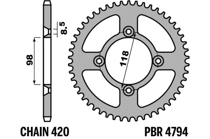 Couronne PBR alu standard - 420