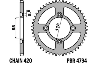 Couronne PBR alu standard - 420