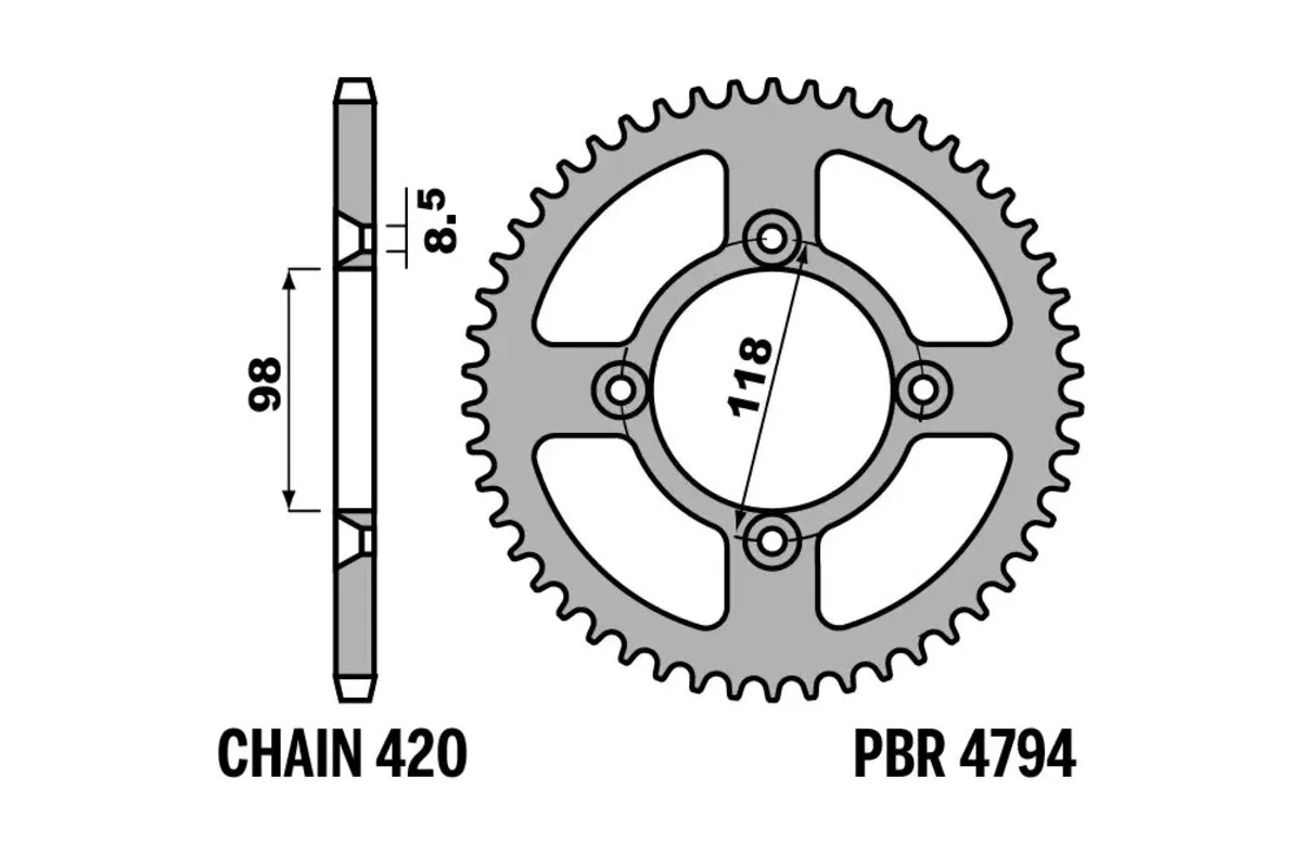 Couronne PBR alu standard - 420