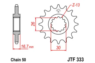 Pignon JT SPROCKETS acier standard - 530