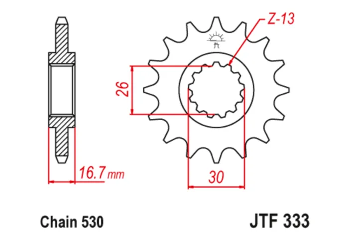 Pignon JT SPROCKETS acier anti-bruit - 530