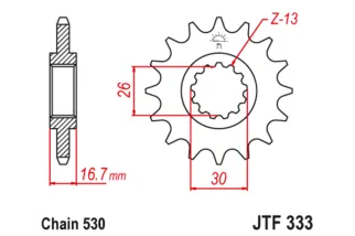 Pignon JT SPROCKETS acier anti-bruit - 530